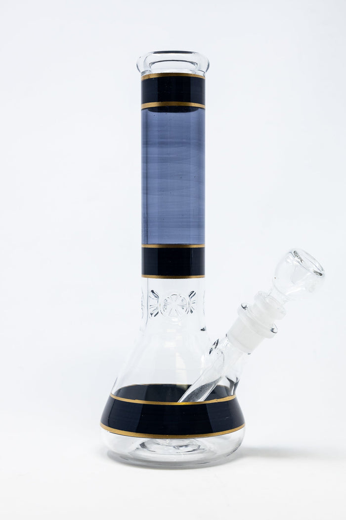 10" Black w/ Gold Trimming Beaker Bong w/ Ice catcher StonedGenie.com