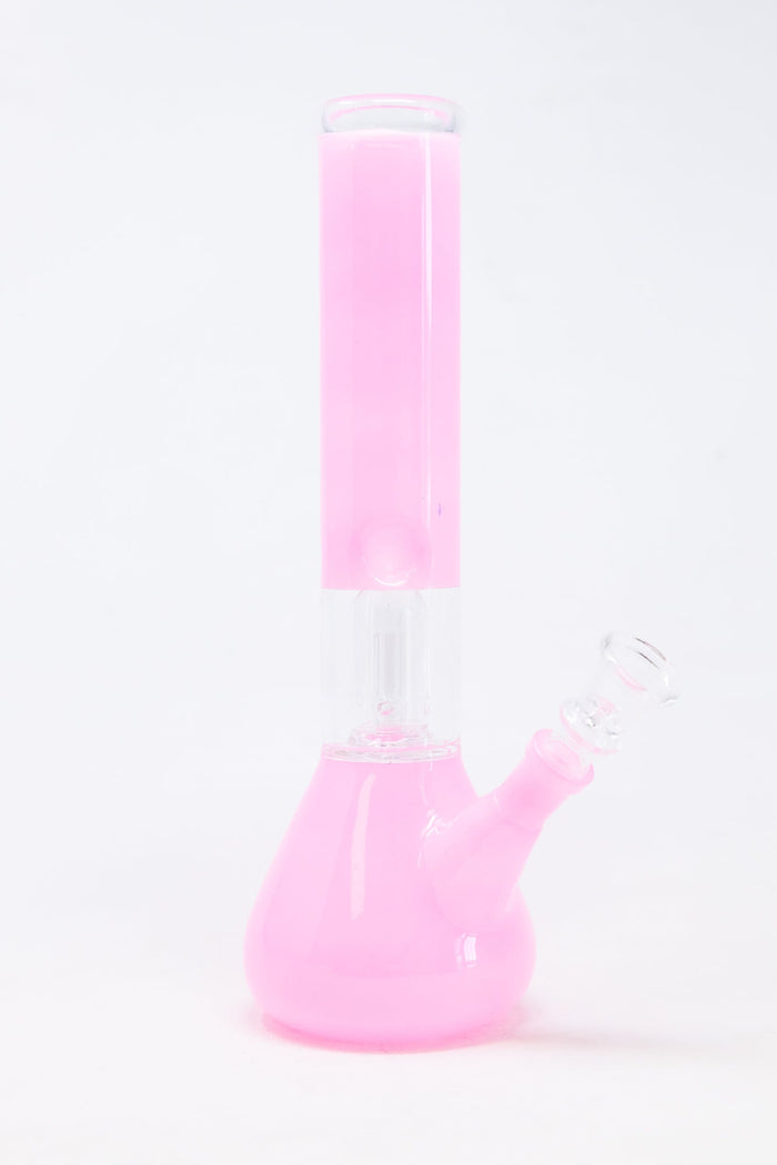 10" Milky Pink Single Percolator Bong w/ Ice Catcher StonedGenie.com