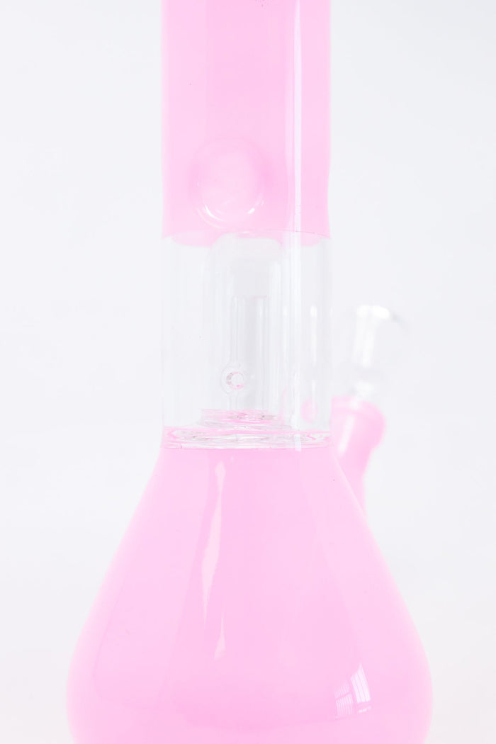 10" Milky Pink Single Percolator Bong w/ Ice Catcher StonedGenie.com