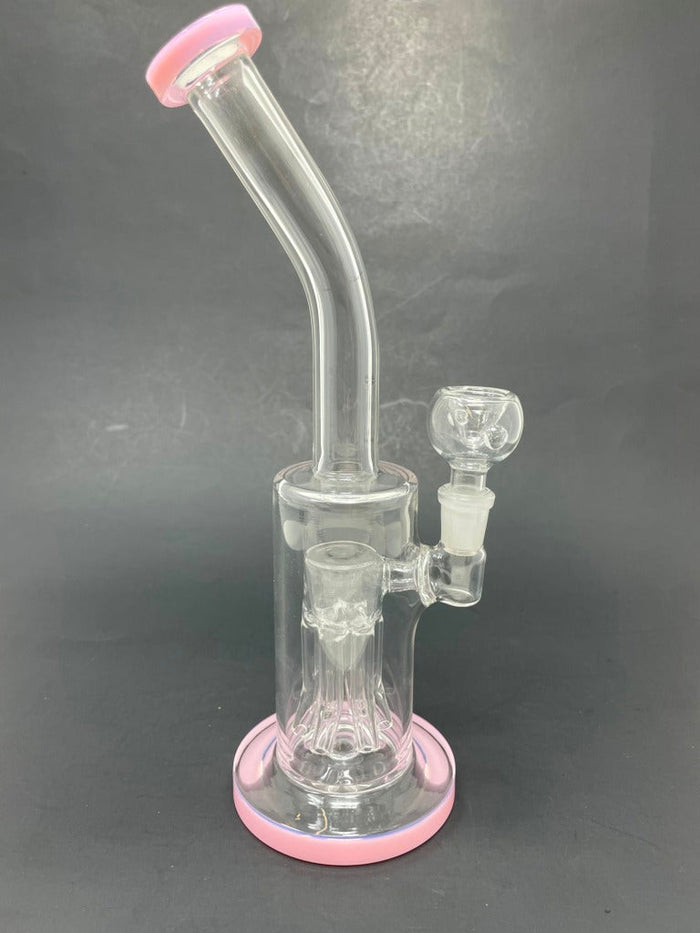10" Shower Bend Jellyfish Milk Pink Bong StonedGenie.com