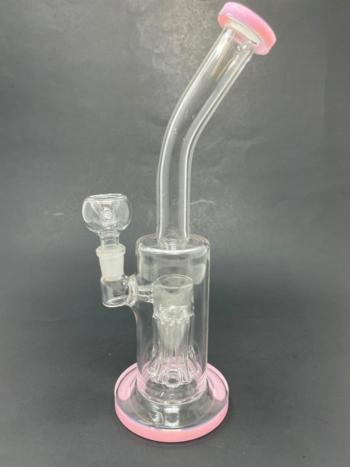 10" Shower Bend Jellyfish Milk Pink Bong StonedGenie.com