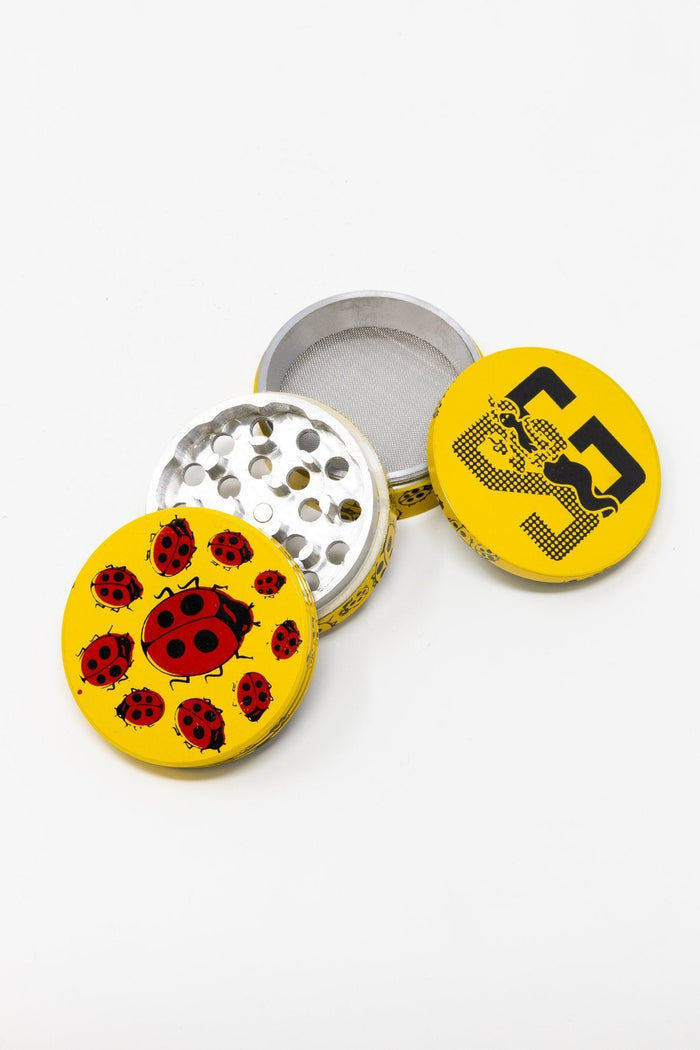 4 pc Magnetic Yellow Lady Bug Metal Grinder w/ Sharp Teeth StonedGenie.com