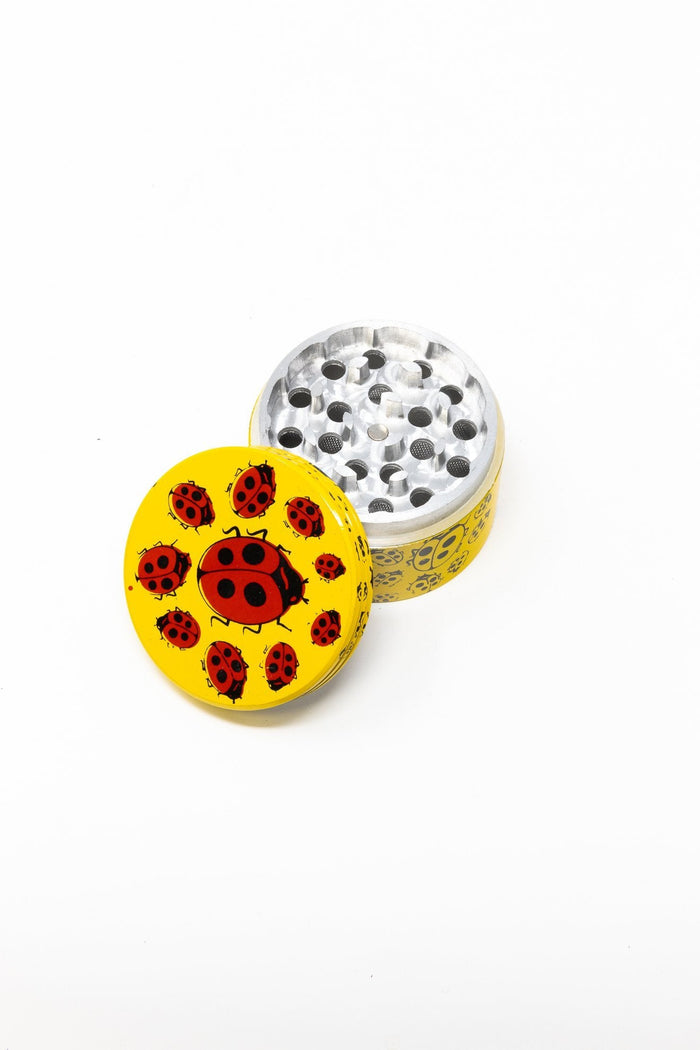 4 pc Magnetic Yellow Lady Bug Metal Grinder w/ Sharp Teeth StonedGenie.com