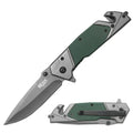 4.75" Multi-Function Tactical Pocket Knife with Safety Tools- Green StonedGenie.com
