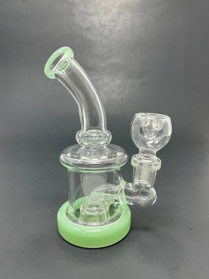 5.5" Milky Green Mini Single Percolator Shower Bend StonedGenie.com