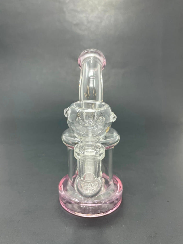 5.5" Pink Mini Single Percolator Shower Bend StonedGenie.com