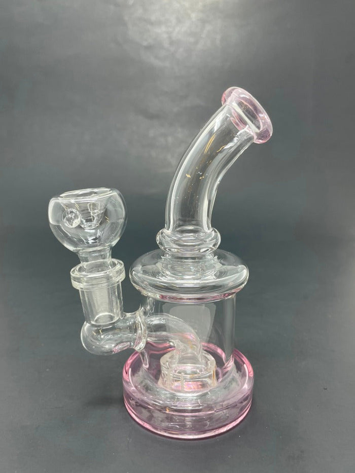 5.5" Pink Mini Single Percolator Shower Bend StonedGenie.com