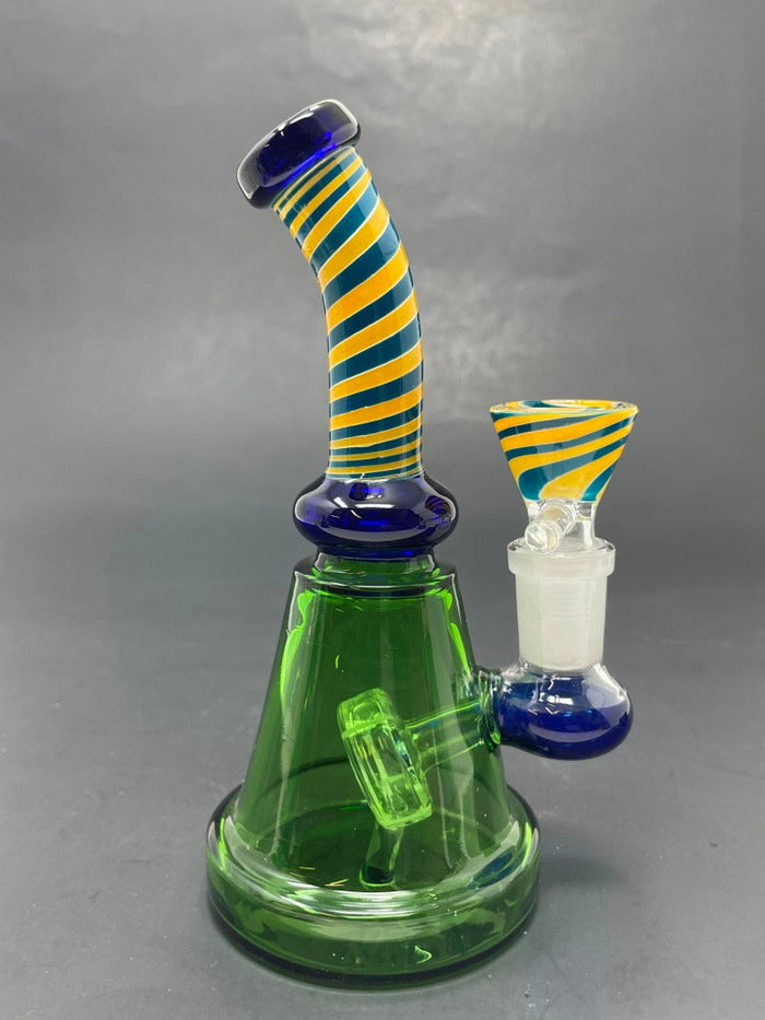 6" Blue Spiral Design Bong StonedGenie.com