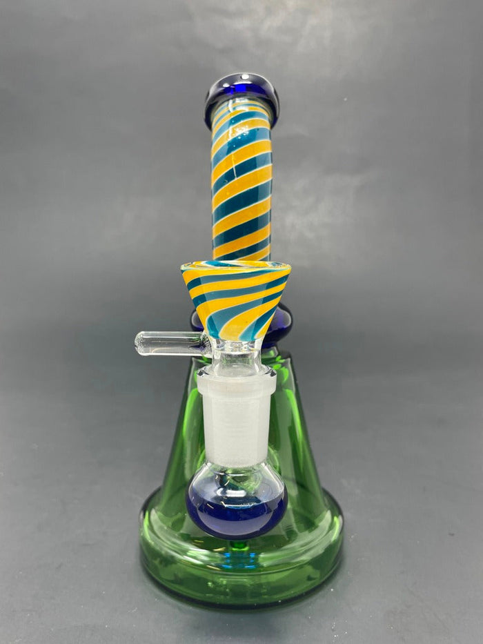 6" Blue Spiral Design Bong StonedGenie.com