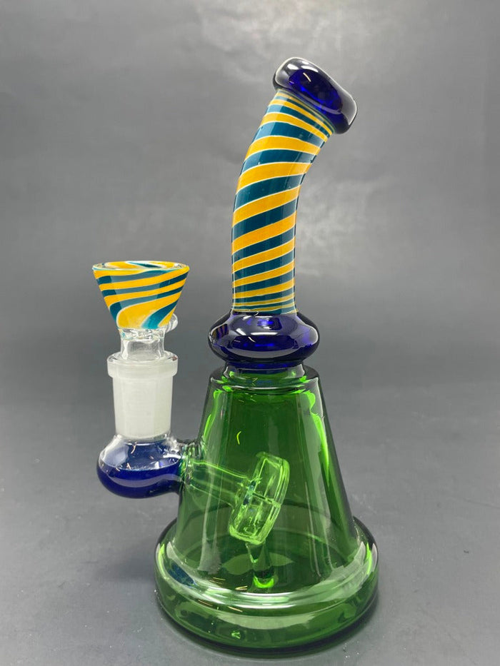 6" Blue Spiral Design Bong StonedGenie.com