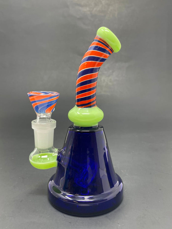 6" Green Spiral Design Bong StonedGenie.com