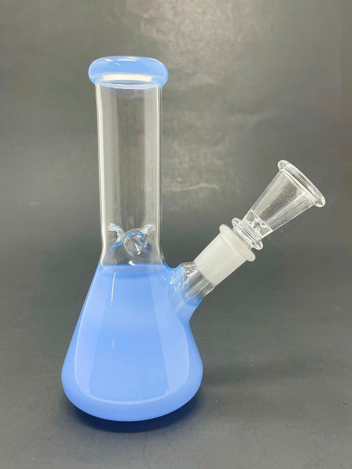 6" Milky Blue Beaker Bong w/ Ice Catcher StonedGenie.com