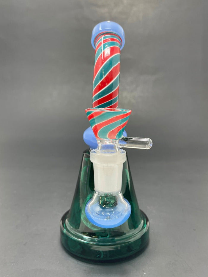 6" Milky Blue Spiral Design Bong StonedGenie.com