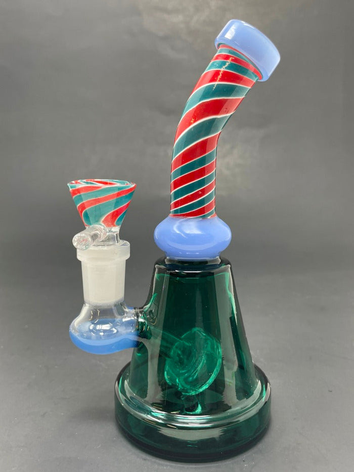 6" Milky Blue Spiral Design Bong StonedGenie.com