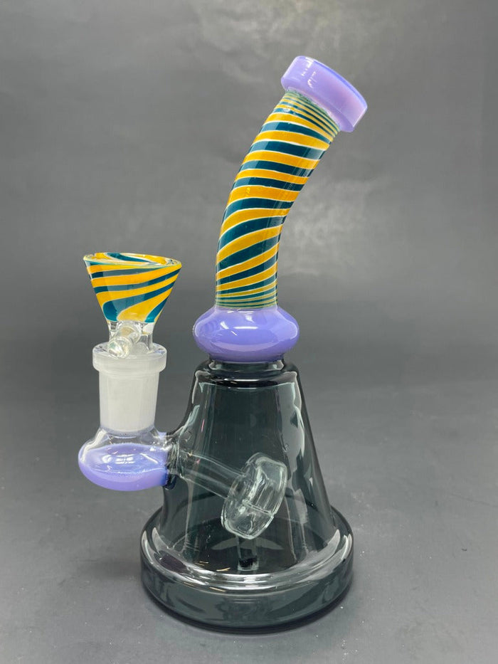 6" Purple Spiral Design Bong StonedGenie.com