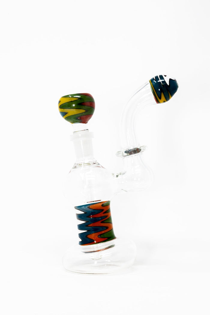 6" Zig Zag Bubbler w/ Pull Out Bowl StonedGenie.com