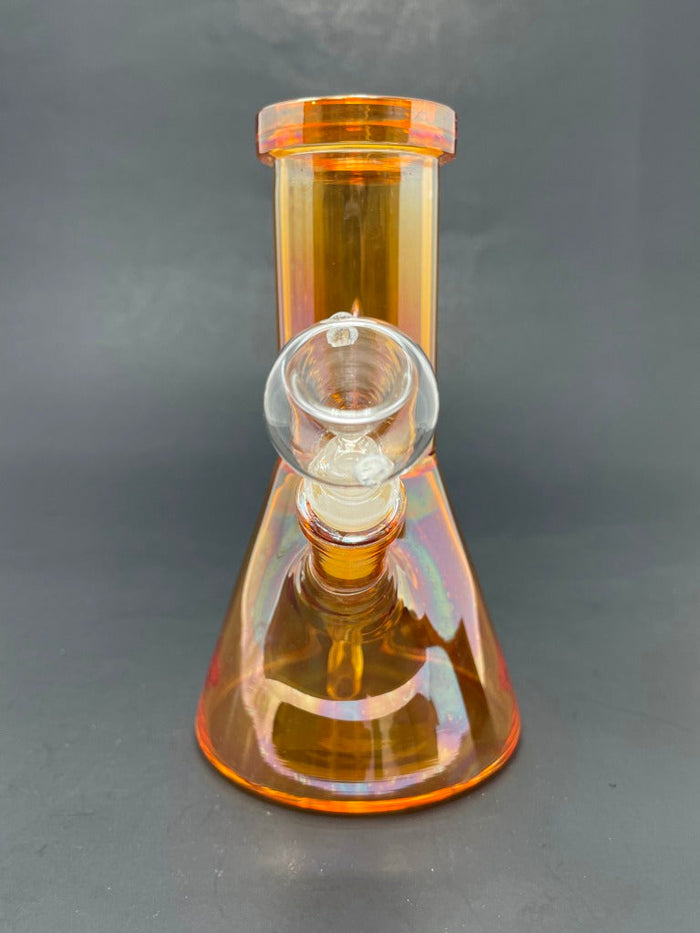 6.5" Orange Iridescent Beaker Bong StonedGenie.com
