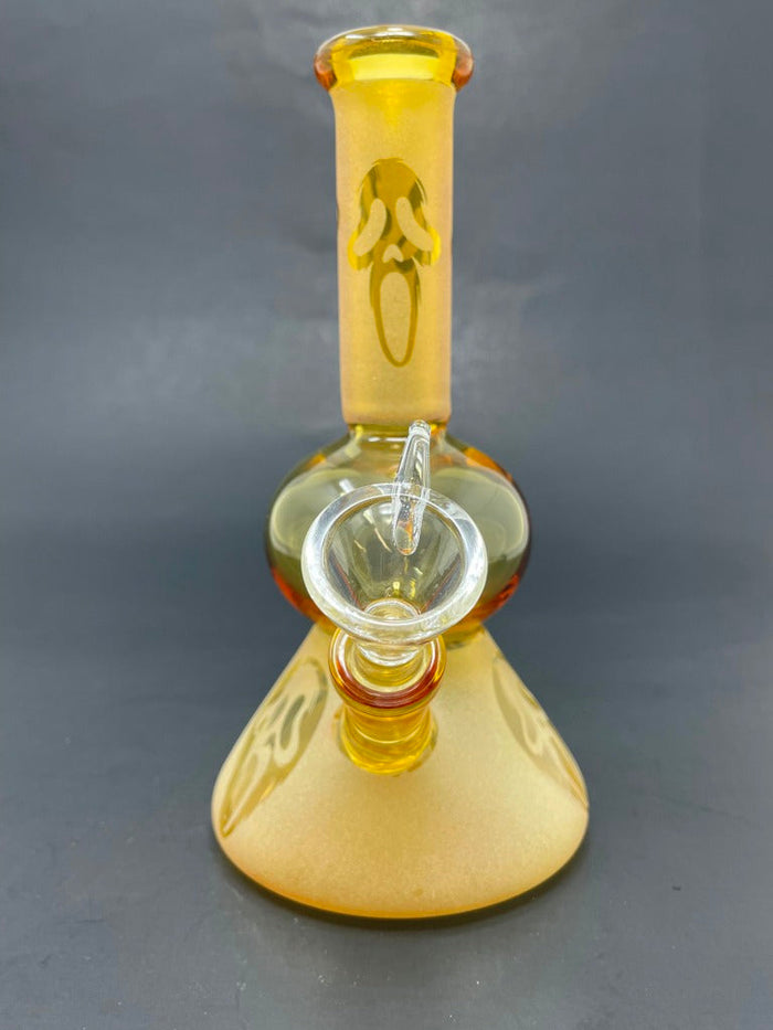 7" Gold Ghost Face Bong StonedGenie.com