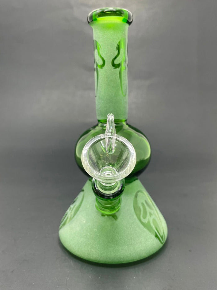 7" Green Ghost Face Bong StonedGenie.com