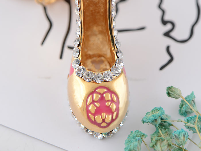 Pink Enamel Gold Stilleto Heel Shoe Keychain - ALILANG.COM