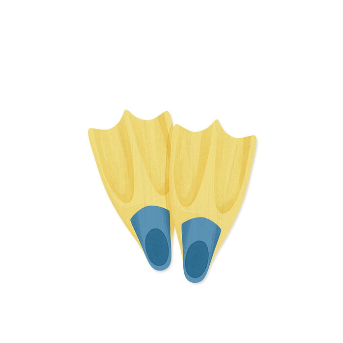 Swim Fins Wood Shape, Yellow